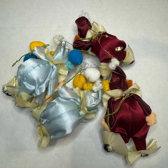 Vintage Various Soft‎ Clowns Christmas Ornaments Lot of 4 - Picture 7 of 7
